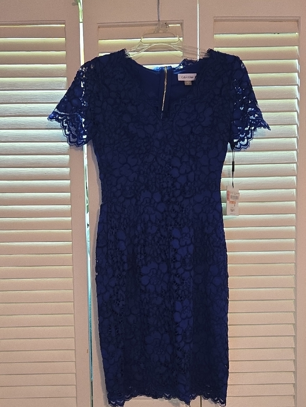 Calvin Klein Royal Blue Lace Midi Dress